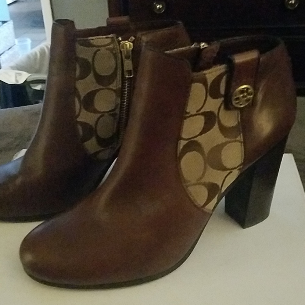 Brown Leather Coach Boots NWOT